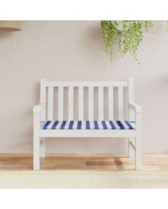 Coussin de banc de jardin rayures bleues et blanches 120x50x4cm | Mobilier & Déco