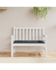 Coussin de banc de jardin carreaux noir 100x50x4cm tissu oxford | Mobilier & Déco