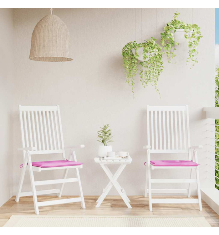 Coussins de chaise de jardin lot de 2 rose 40x40x4 cm tissu | Mobilier & Déco
