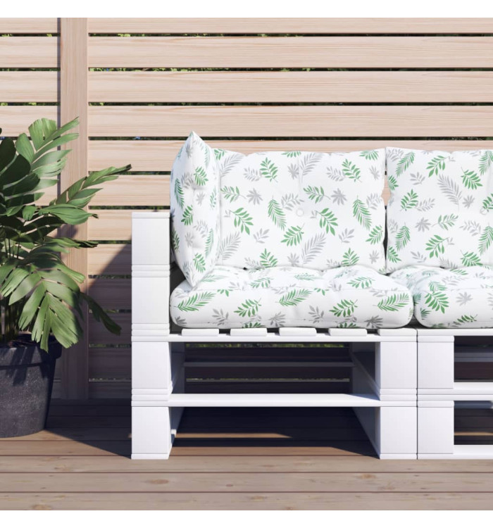 Coussins de palette lot de 3 motif de feuilles tissu Oxford | Mobilier & Déco