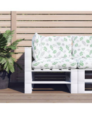Coussins de palette lot de 3 motif de feuilles tissu Oxford | Mobilier & Déco