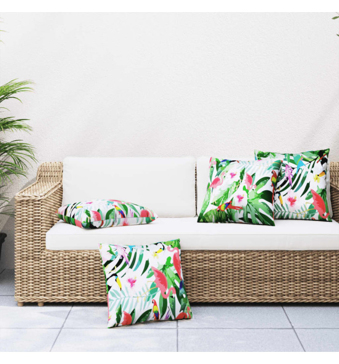 Coussins décoratifs lot de 4 Multicolore 60x60 cm Tissu | Mobilier & Déco