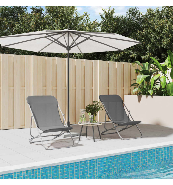 Chaises plage pliantes lot de 2 textilène acier enduit poudre | Mobilier & Déco