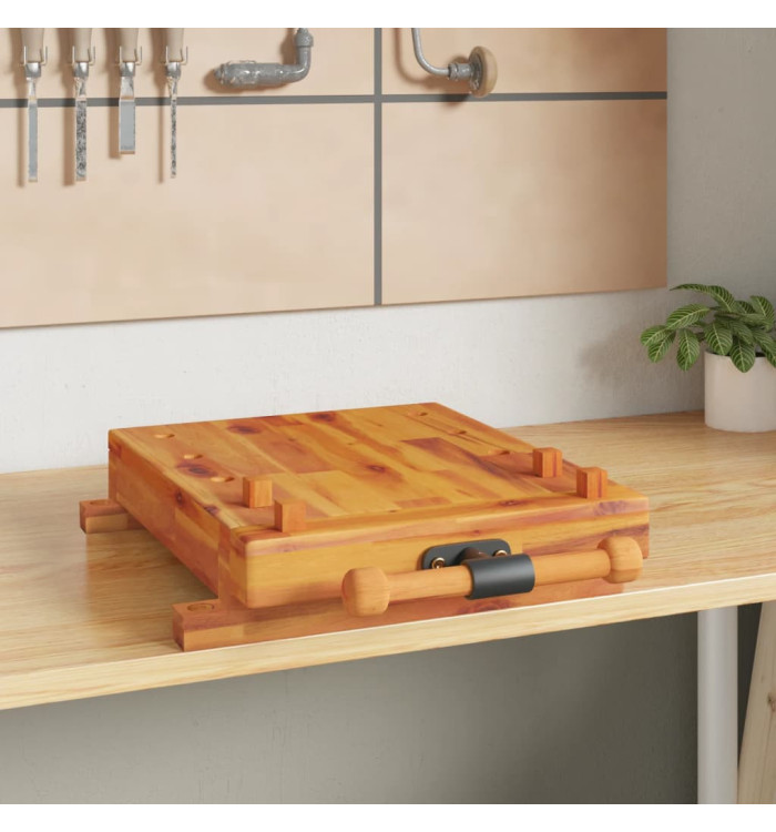 Dessus d'établi avec étau 52x44x9,5 cm bois massif d'acacia | Mobilier & Déco