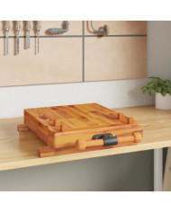 Dessus d'établi avec étau 52x44x9,5 cm bois massif d'acacia | Mobilier & Déco