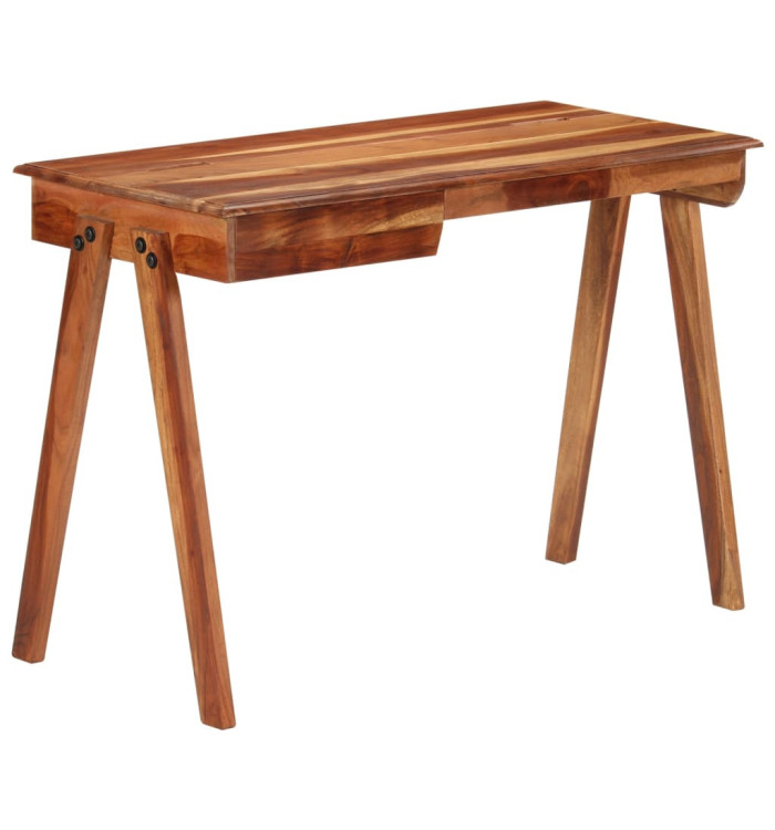 Bureau avec tiroir 110x50x77 cm bois d'acacia massif | Mobilier & Déco