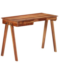 Bureau avec tiroir 110x50x77 cm bois d'acacia massif | Mobilier & Déco