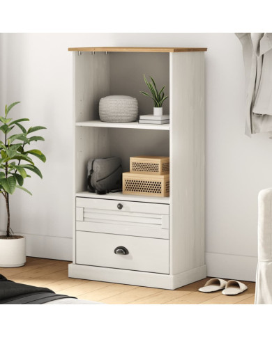 Bibliothèque VIGO blanc 60x35x114,5 cm bois massif de pin | Mobilier & Déco