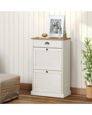 Armoire à chaussures VIGO 60x35x96 cm blanc bois massif de pin | Mobilier & Déco