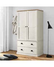 Garde-robe VIGO blanc 90x55x170 cm bois massif de pin | Mobilier & Déco