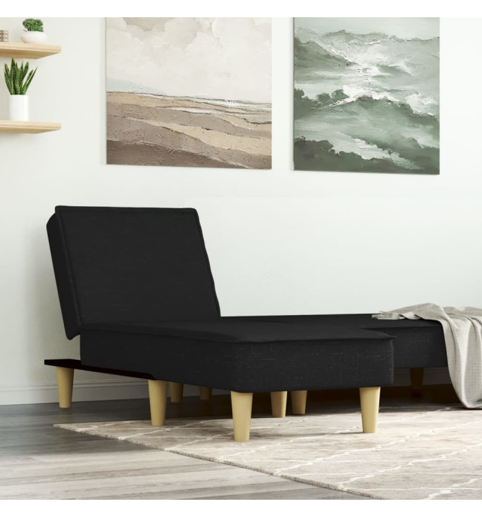 Chaise longue noir tissu | Mobilier & Déco