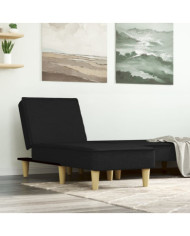 Chaise longue noir tissu | Mobilier & Déco
