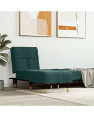 Chaise longue vert foncé velours | Mobilier & Déco