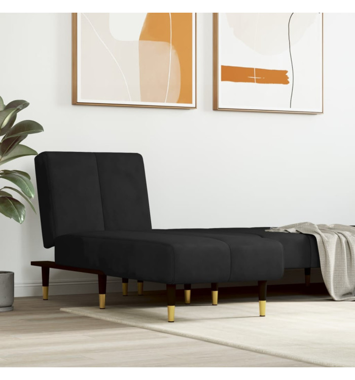Chaise longue noir velours | Mobilier & Déco