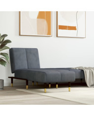 Chaise longue gris foncé velours | Mobilier & Déco