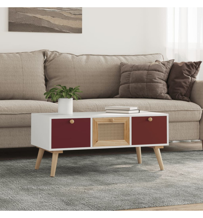 Table basse avec tiroirs 80x40x35,5 cm bois d'ingénierie | Mobilier & Déco