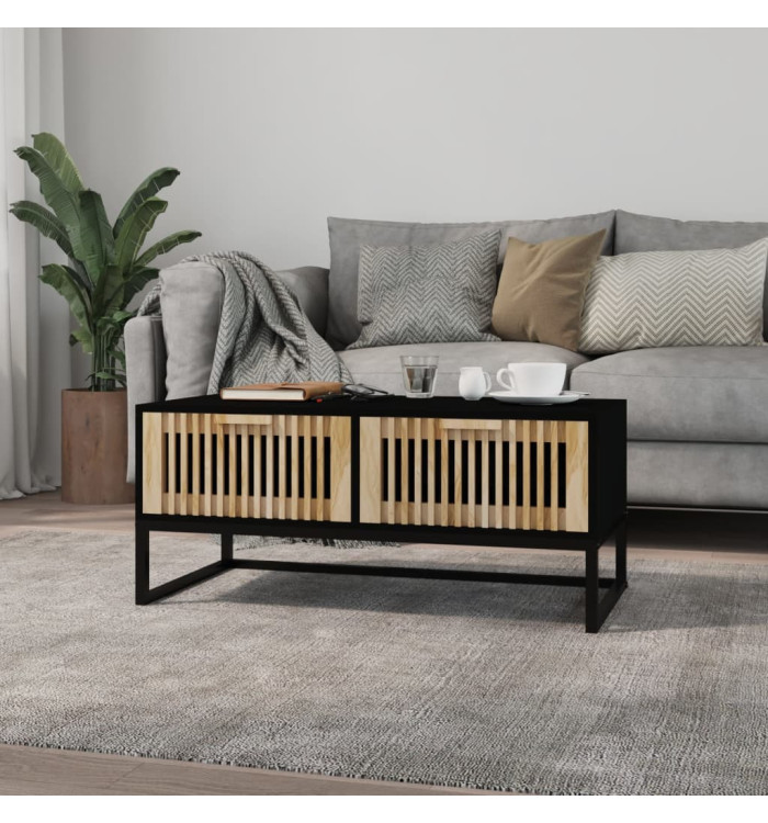Table basse noir 80x40x35 cm Bois d'ingénierie et fer | Mobilier & Déco