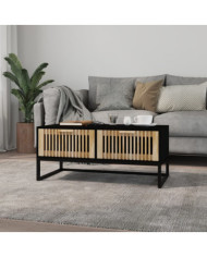Table basse noir 80x40x35 cm Bois d'ingénierie et fer | Mobilier & Déco