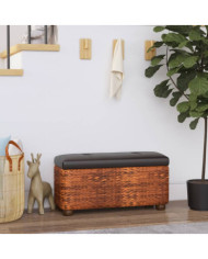 Bancs de rangement lot de 2 et coussin marron 69 cm quenouille | Mobilier & Déco