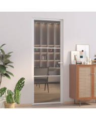 Porte intérieure 76x201,5 cm Blanc Verre ESG et aluminium | Mobilier & Déco