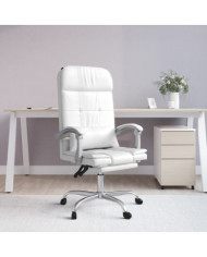 Fauteuil de massage inclinable de bureau Blanc Similicuir | Mobilier & Déco