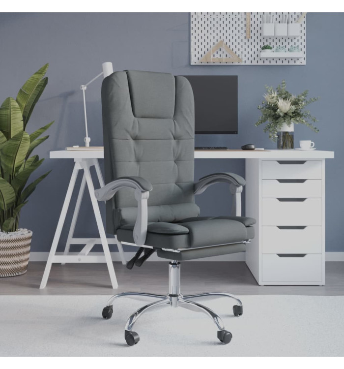 Fauteuil de massage inclinable de bureau Gris foncé Tissu | Mobilier & Déco
