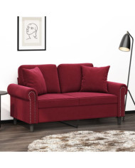 Coussins décoratifs lot de 2 Rouge bordeaux 40x40 cm Velours | Mobilier & Déco