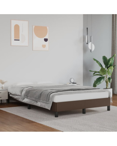 Cadre de lit sans matelas marron 120x200 cm similicuir | Mobilier & Déco
