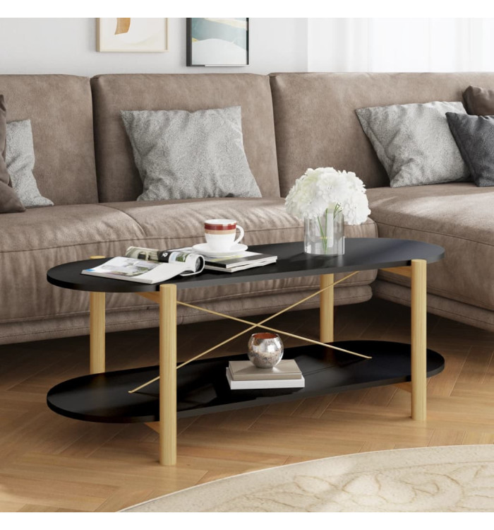 Table basse Noir 110x48x40 cm Bois d'ingénierie | Mobilier & Déco