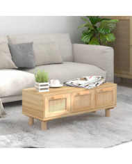 Table basse Marron 80x40x30 cm Bois d'ingénierie et pin massif | Mobilier & Déco