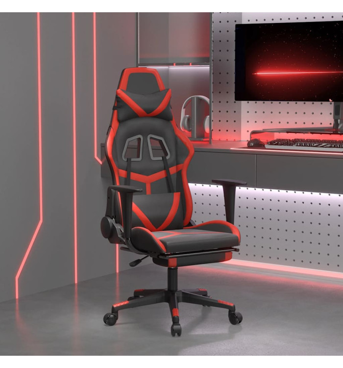 Chaise de jeu de massage avec repose-pied NoiretRouge Similicuir | Mobilier & Déco