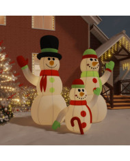 Famille de bonhommes de neige gonflable avec LED 360 cm | Mobilier & Déco