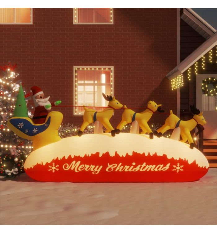 Décoration gonflable de Père Noël et renne à LED 145 cm | Mobilier & Déco