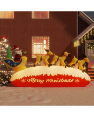 Décoration gonflable de Père Noël et renne à LED 145 cm | Mobilier & Déco