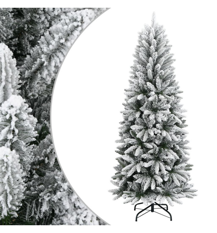 Sapin de Noël artificiel avec neige floquée 210 cm PVC et PE | Mobilier & Déco