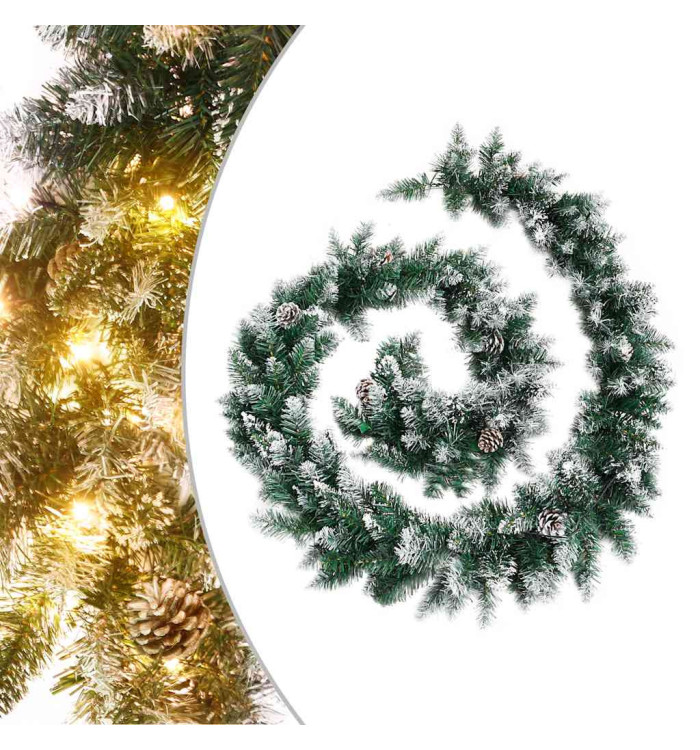 Guirlande de Noël avec lumières LED Vert 5,2 m PVC | Mobilier & Déco
