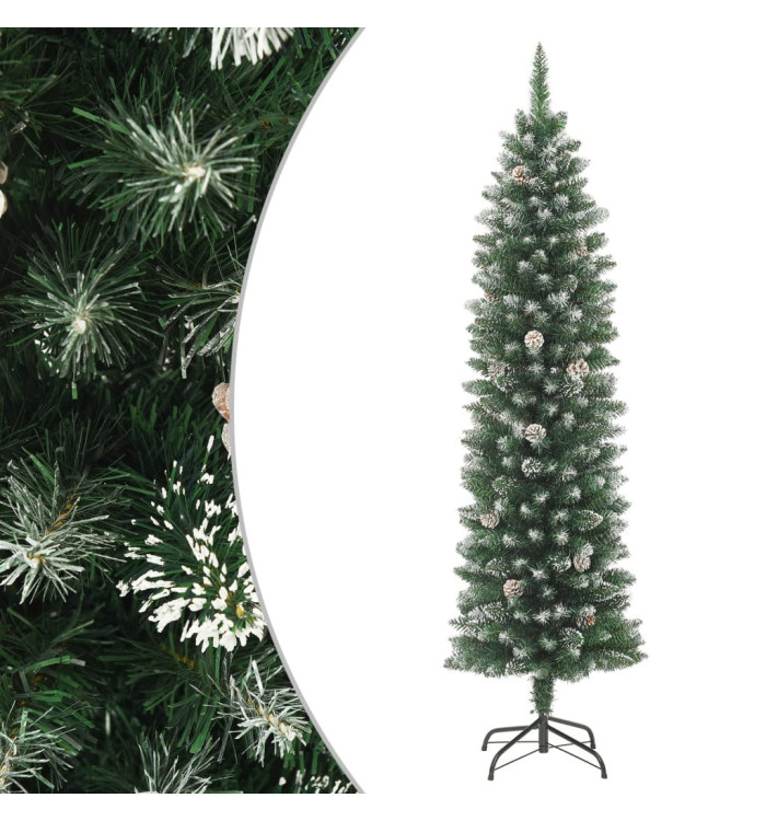 Sapin de Noël artificiel mince avec support 120 cm PVC | Mobilier & Déco