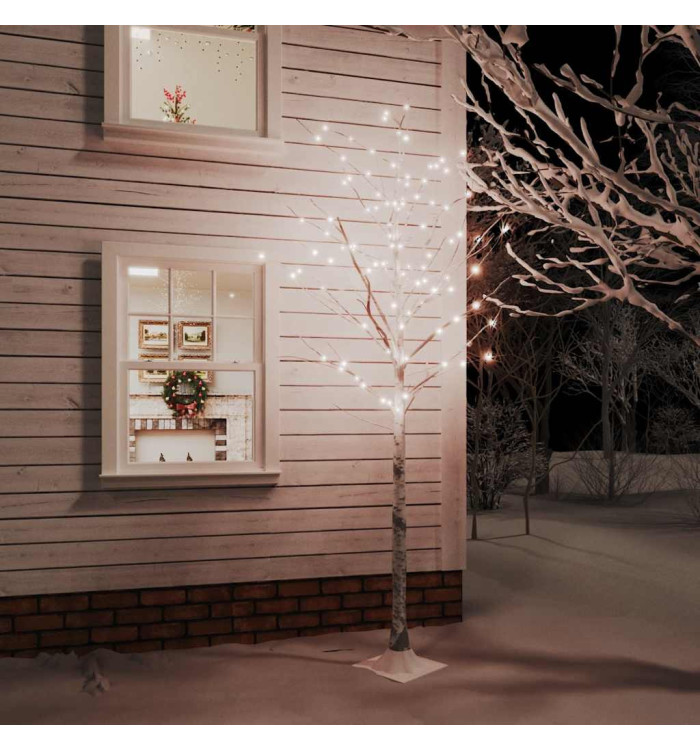 Bouleau blanc à LED 128 LED Blanc chaud 220 cm | Mobilier & Déco