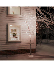 Bouleau blanc à LED 128 LED Blanc chaud 220 cm | Mobilier & Déco