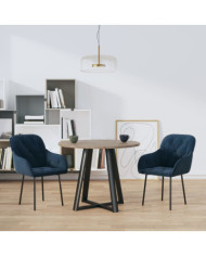 Chaises à manger lot de 2 Bleu Velours | Mobilier & Déco