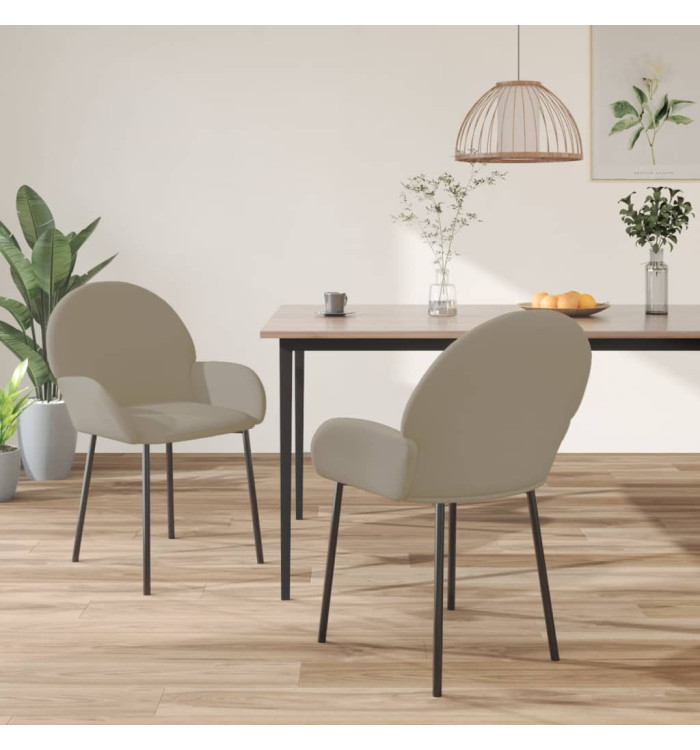Chaises à manger lot de 2 Gris clair Velours | Mobilier & Déco