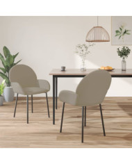 Chaises à manger lot de 2 Gris clair Velours | Mobilier & Déco
