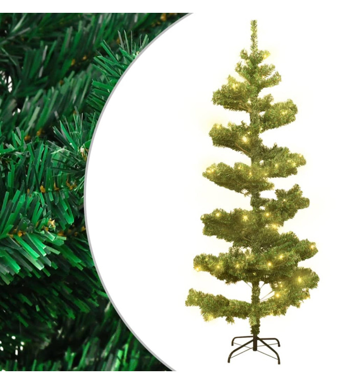 Arbre de Noël hélicoïdal pré-éclairé et support vert 180 cm PVC | Mobilier & Déco