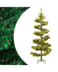 Arbre de Noël hélicoïdal pré-éclairé et support vert 180 cm PVC | Mobilier & Déco