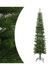 Sapin de Noël artificiel mince avec support 240 cm PE | Mobilier & Déco