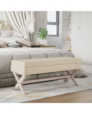Tabouret de rangement 110x45x49 cm lin | Mobilier & Déco