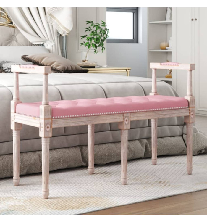 Banc Rose 110x40x70 cm Velours | Mobilier & Déco