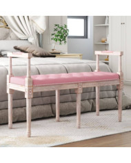 Banc Rose 110x40x70 cm Velours | Mobilier & Déco