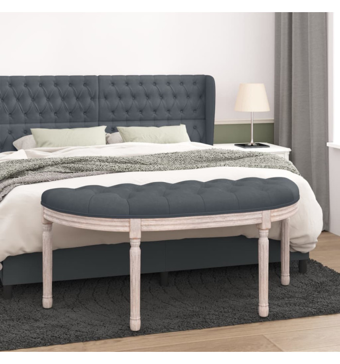Banc Gris foncé 110,5x45x49 cm Velours | Mobilier & Déco