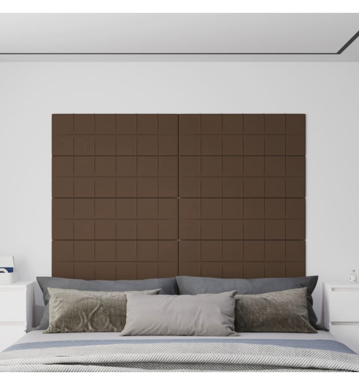 Panneaux muraux 12 pcs Marron 90x30 cm Tissu 3,24 m² | Mobilier & Déco